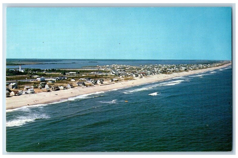 c1950 Aerial View Beach Showing Atlantic Ocean Fenwick Island Delaware Postcard