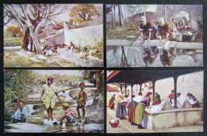 BALTIMORE MD LOUNDRY ADVERTISING 1914 LOT OF 4 ANTIQUE POSTCARDS w/ CALENDAR