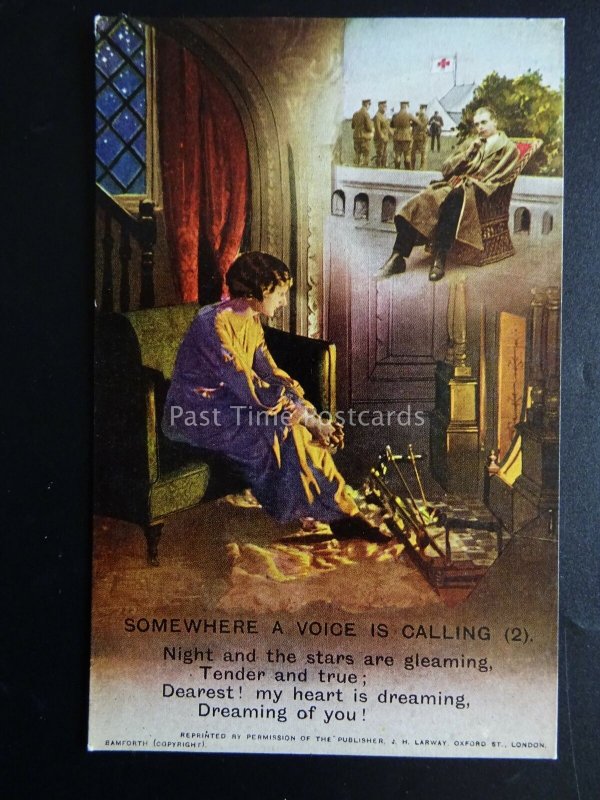 SOMEWHERE A VOICE IS CALLING - WW1 Bamforth Song Cards set of 2 No 4794