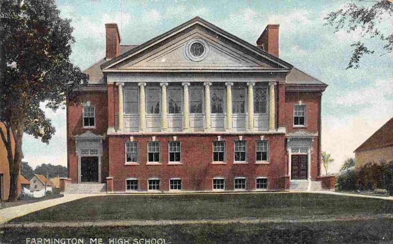 High School Farmington Maine 1910c postcard