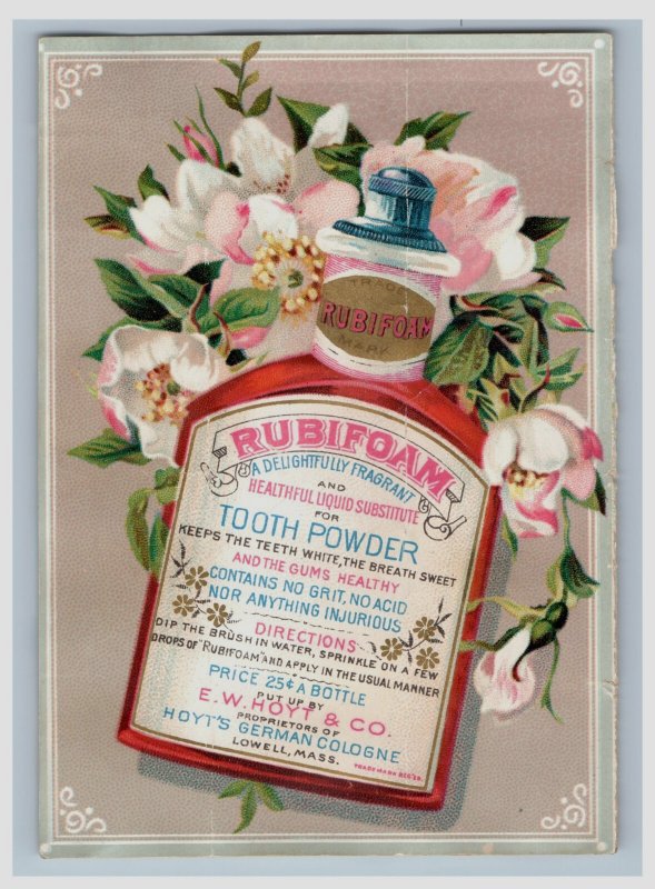 1891 Folder Card E. W. Hoyt's Rubifoam & German Cologne F205