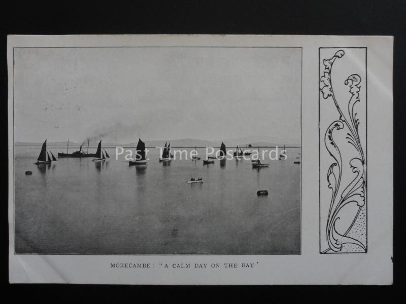 Lancashire MORECAMBE A Calm Day on the Bay c1905 Arts & Crafts Movement Postcard