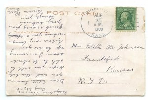 c1909 Postcard Man Herding Sheep Vintage Standard View Card Air Brushed Embossed 