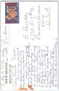 Vintage Greece Delphi Ruins Postcard with Handwritten Message 1970