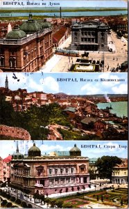 Serbia Belgrade Multiview Vintage Postcard 09.68