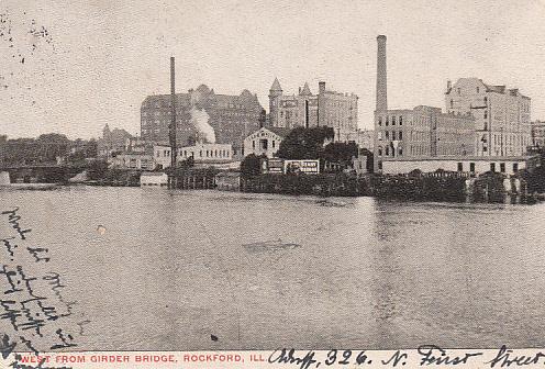 West from Girder Bridge, Rockford, Ill.1905