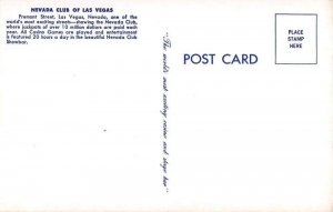 Las Vegas Nevada Nevada Club Greetings Vintage Postcard AA30007