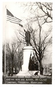 Vintage Postcard 1951 View of Monument Mt. Olivet Cemetery Frederick Maryland MD