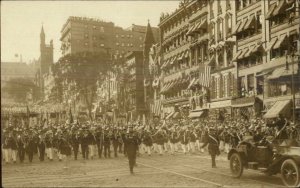 State St in Albany NY - Parade Music Band c1910 Real Photo Postcard