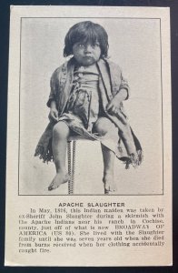 Mint USA Real Picture Postcard Native American Indian Apache Slaughter