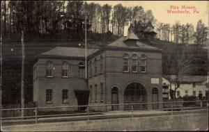 Weatherly PA Fire Station c1910 Postcard