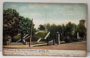 Reading Pennsylvania Entrance to City Park and Reservoir 1906 Postcard D11
