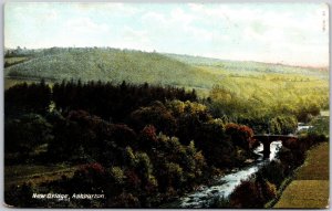 New Bridge Ashburton Devon United Kingdom River Bridge Mountains Postcard