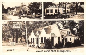 Monteagle Tennessee Mannis Motor Court Real Photo Vintage Postcard AA29124