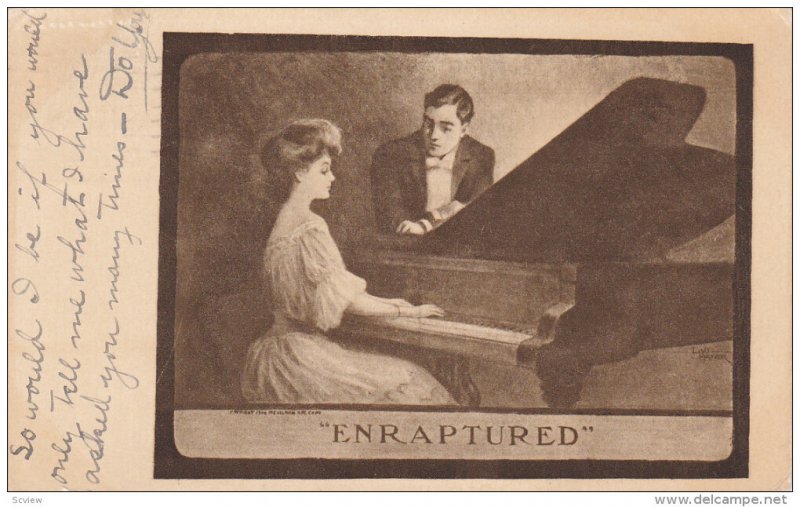 Romance couple , ENRAPTURED , Piana , Artist Lou MAYER, PU-1909