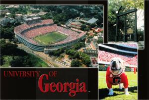 University of Georgia Athens Sanford Stadium and Uga Postcard
