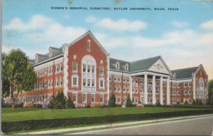 Postcard Women's Memorial Dormitory Baylor University Waco Texas TX