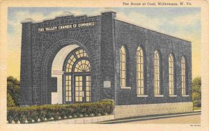 House of Coal Valley Chamber of Commerce Williamson West Virginia linen postcard