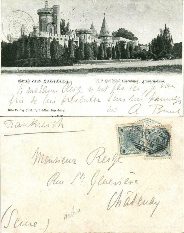 austria, LAXENBURG FRANZENSBURG, Lustschloss Larenburg, Castle (1902) Postcard