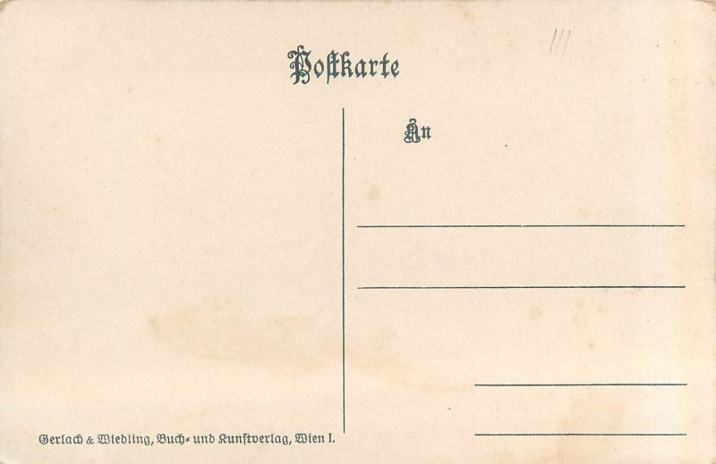 Austria Vienna city park vintage postcard