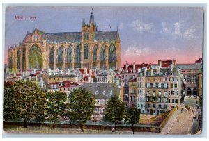 Metz Moselle Grand Est France Postcard Church View 1916 WW1 Soldier Mail