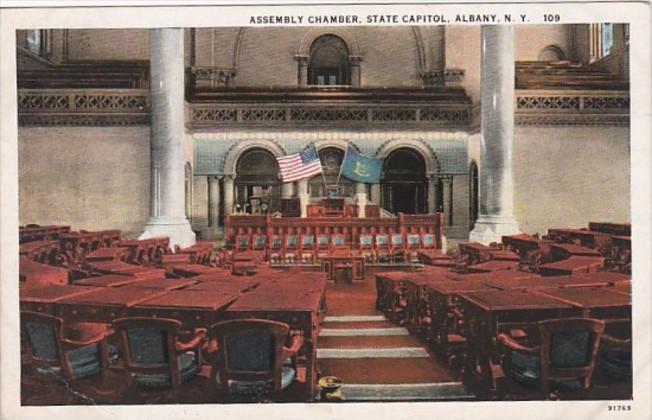 New York Albany State Capitol Building Assembly CHamber Curteich