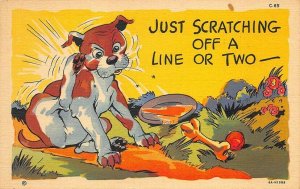 C-65 Ray Walters Comic Just Scratching Off A Line or Two Curt Teich Postcard