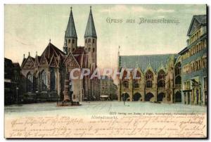 Old Postcard Gruss aus Braunschweig