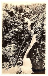 Seven Falls Colorado Springs with Stairs Vintage RPPC Postcard