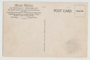 NYC New York City Dixie Hotel Postcard