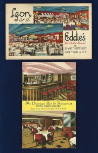 #635 N.Y.C. 2 Pcs. Split Views, Leon & Eddies Food & Fun-Hotel Time Square