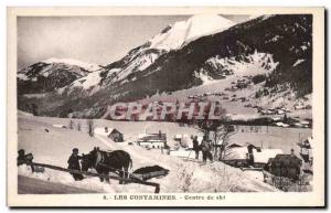 Old Postcard Les Contamines ski center (animated)