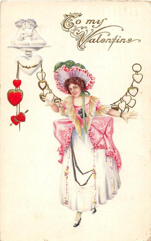 <A13> VALENTINE'S DAY Love Holiday Postcard Series 92 A Fort Wayne In 1916 19