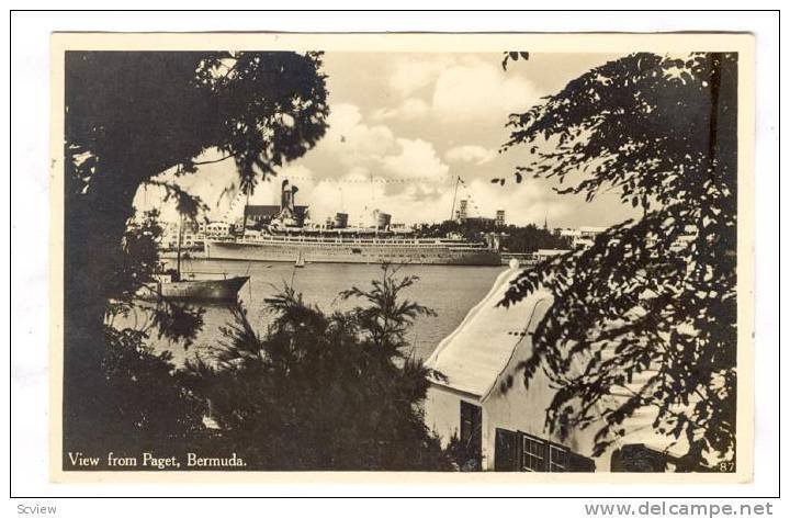 RP: Ocean Liner at Paget , Bermuda, 30-40s