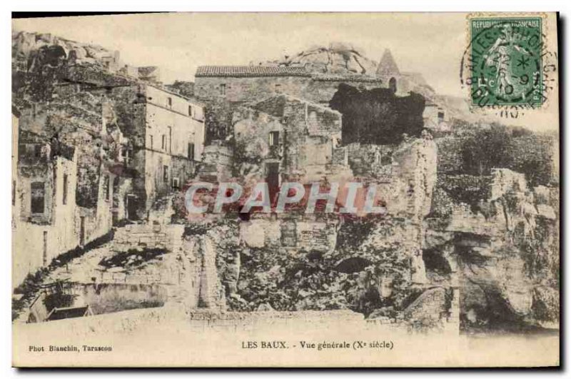 Old Postcard Les Baux General view X century