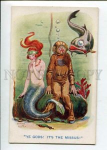 3130279 MERMAID & DIVER by BUXTON Vintage COMIC Color PC