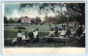 FORTRESS MONROE, Virginia VA ~ Handcolored GUARD MOUNT SPECTATORS 1907 Postcard