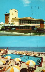 Vintage Postcard 1960 Mercury Luxury Resort Motel Oceanfront Miami Beach Florida