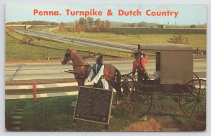 Lancaster Pennsylvania~Amish Buggy & Pennsylvania Turnpike~1969 Postcard