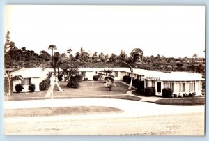 Fort Walton Florida FL Postcard RPPC Photo Southwinds Hotel Court c1940s Vintage