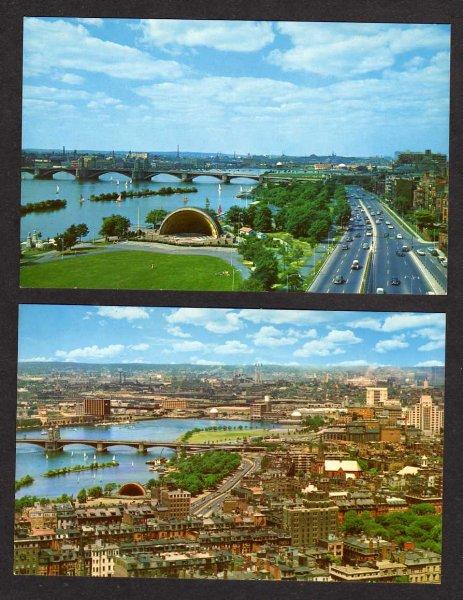 MA Lot 2 Hatch Music Shell BOSTON MASS Massachusetts Postcards