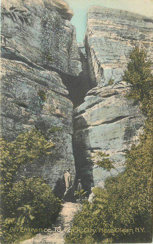 Entrance Rock City Olean New York 1908 Postcard hand colored 12602