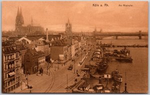 Koln A Rh Am Rheinufer Germany Streets View & Buildings Postcard