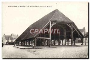 Old Postcard Arpajon Les Halles and La Place Du Marche