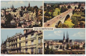 4-Views, Panorama, Bridge, Cathedrale, Etc., Luxembourg, 1920-1930s