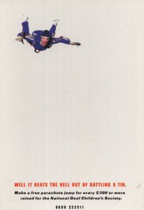 Daredevil Parachute Jump Invitation Advertising Postcard