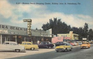 MADEIRA BEACH SHOPPING CENTER ST. PETERSBURG FLORIDA POSTCARD 1957