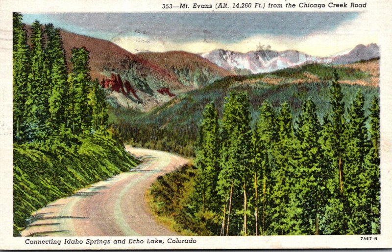 Colorado Mount Evans From The Chicago Creek Road 1948