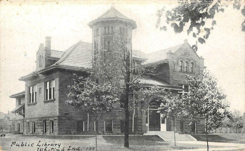 Public Library, Whiting, Indiana Lake County c1910s Vintage Postcard