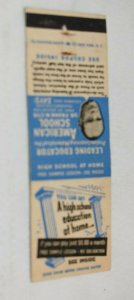 A High School Education at Home Coupon 20 Strike Matchbook Cover